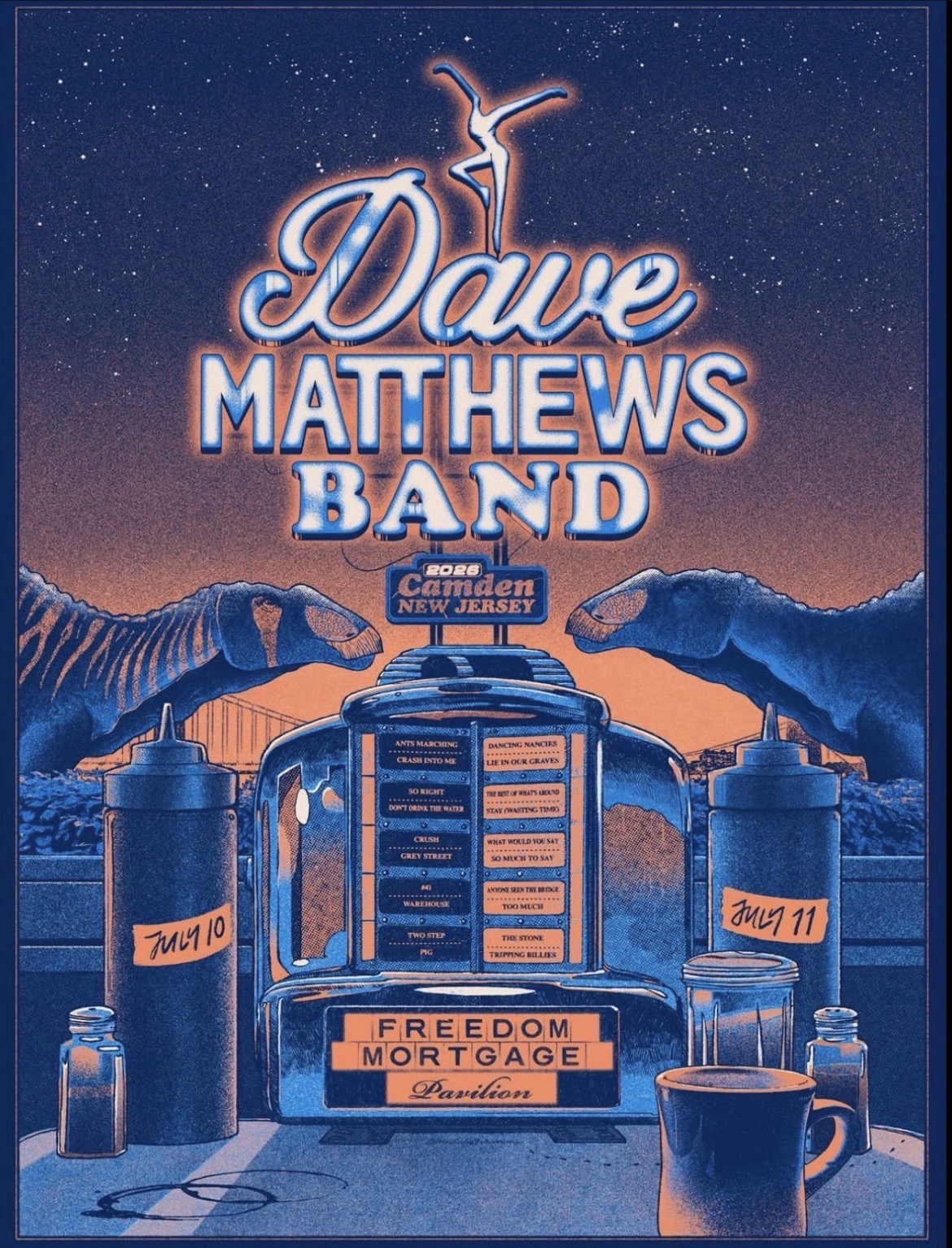 Sebi White — Dave Matthews Band, Freedom Mortgage Pavilion, Camden, NJ · Jul 10–11, 2026 Show Poster