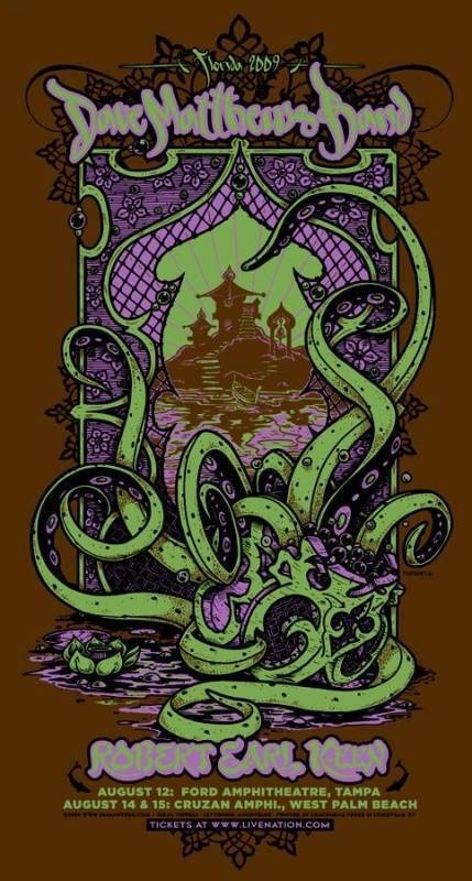Jeral Tidwell — Dave Matthews Band, MIDFLORIDA Credit Union Amphitheatre at the Florida State Fairgrounds, Tampa, FL · Aug 12, 2009 Show Poster