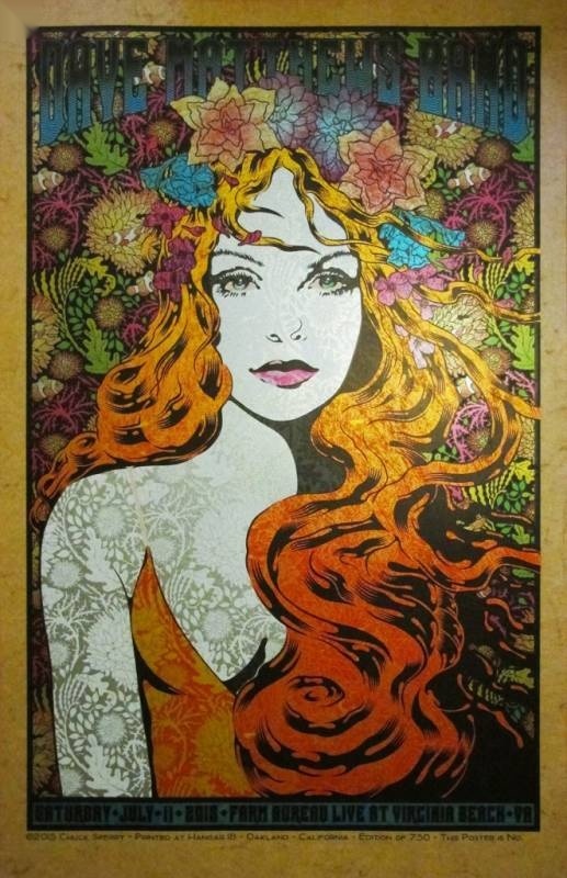 Chuck Sperry — Dave Matthews Band, Veterans United Home Loans Amphitheater at Virginia Beach, Virginia Beach, VA · Jul 11, 2015 Variant Poster