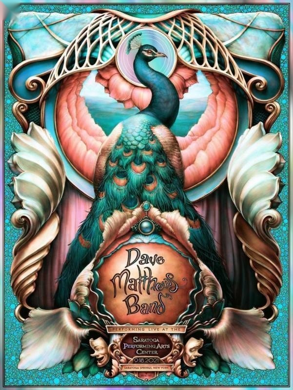 N.C. Winters — Dave Matthews Band, Saratoga Performing Arts Center, Saratoga Springs, NY · Jul 10, 2021 Show Foil Poster
