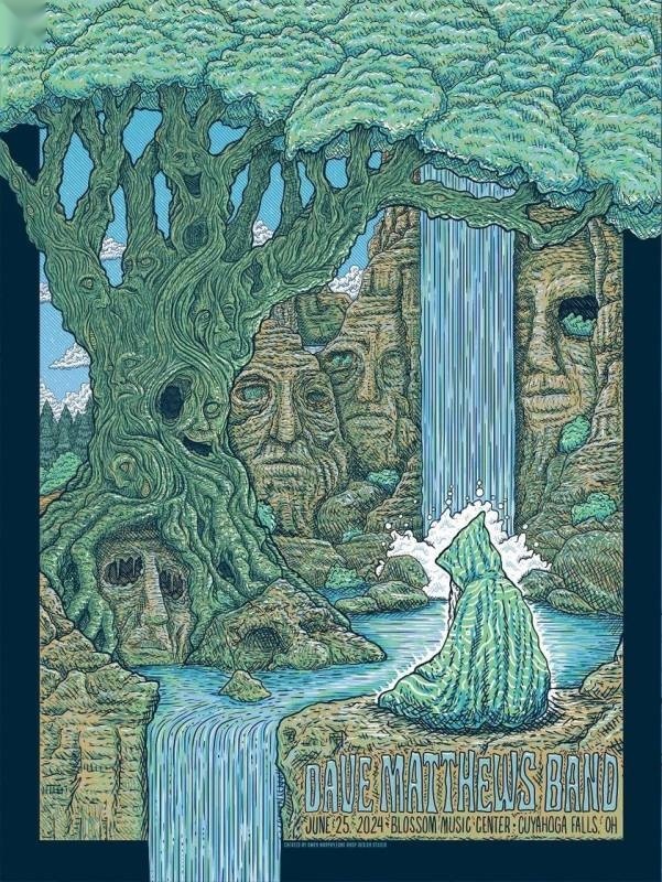 Owen Murphy (One Drop Design Studio) — Dave Matthews Band, Blossom Music Center, Cuyahoga Falls, OH · Jun 25, 2024 Foil Poster