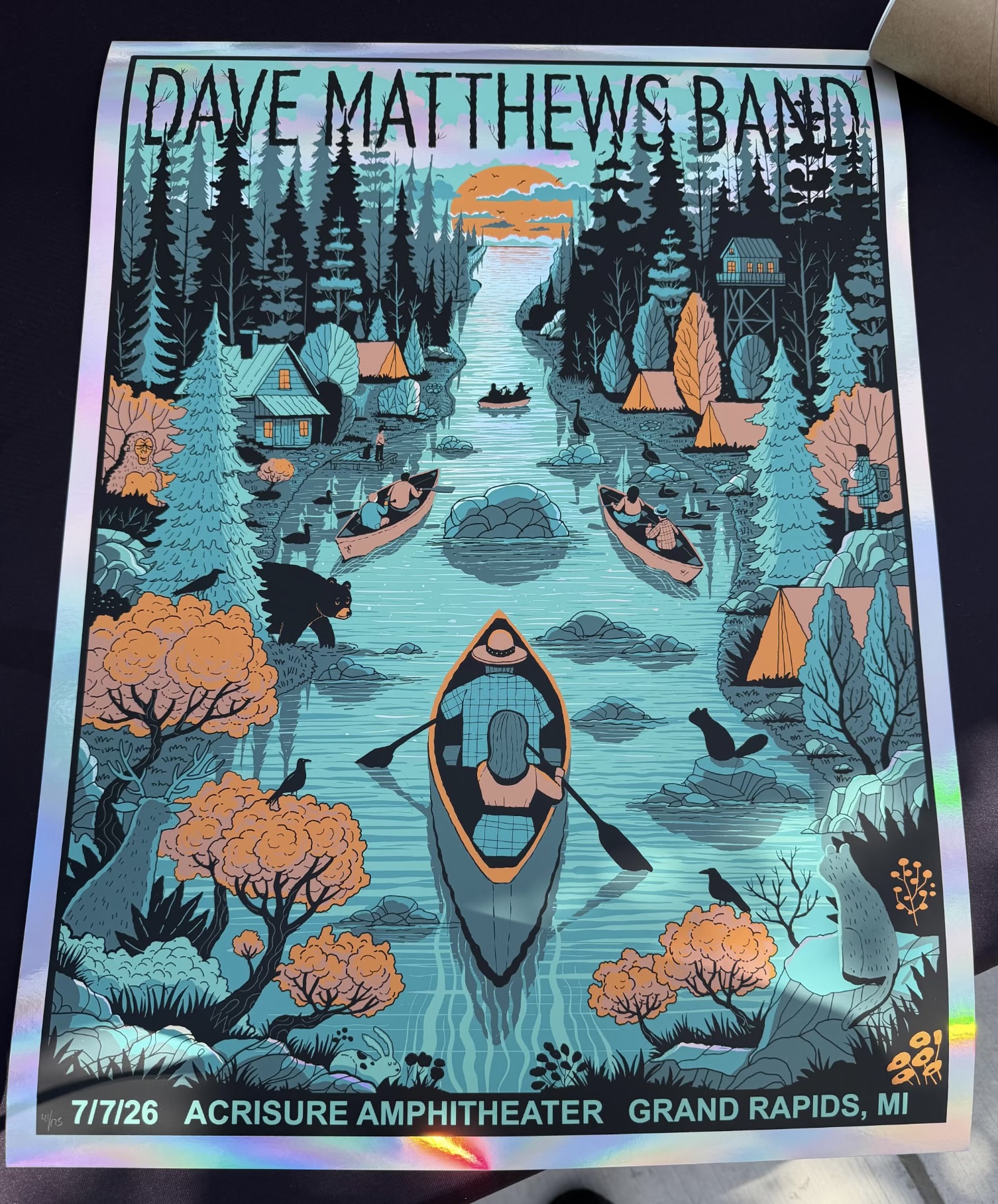 Methane Studios — Dave Matthews Band, Acrisure Amphitheater, Grand Rapids, MI · Jul 7, 2026 Show Foil Poster