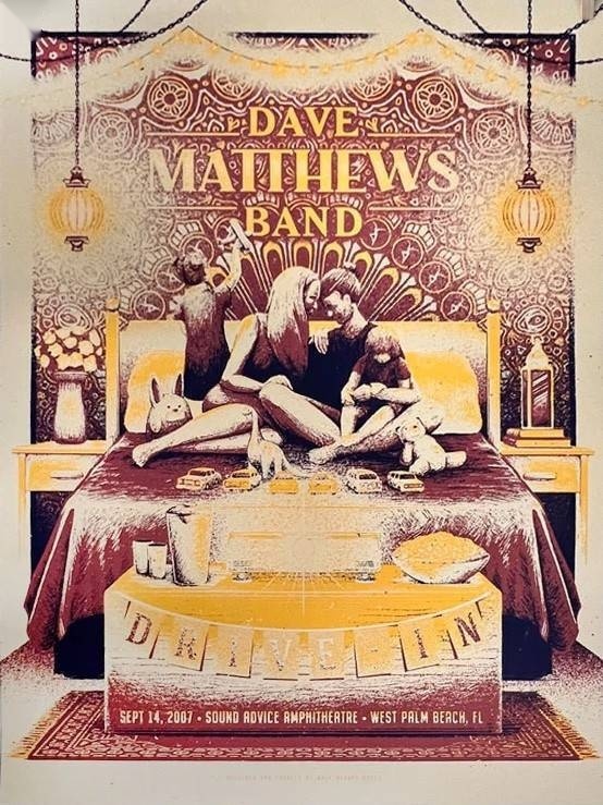 Half Hazard Press — Dave Matthews Band, iTHINK Financial Amphitheatre, West Palm Beach, FL · Sep 14, 2007 Variant Poster