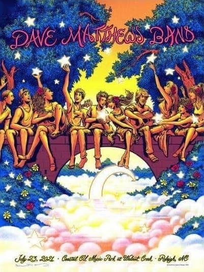 James Flames — Dave Matthews Band, Coastal Credit Union Music Park at Walnut Creek, Raleigh, NC · Jul 23, 2021 Artist Poster