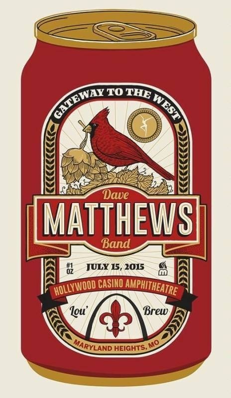 Methane Studios — Dave Matthews Band, Hollywood Casino Amphitheatre, Maryland Heights, MO · Jul 15, 2015 Artist Poster