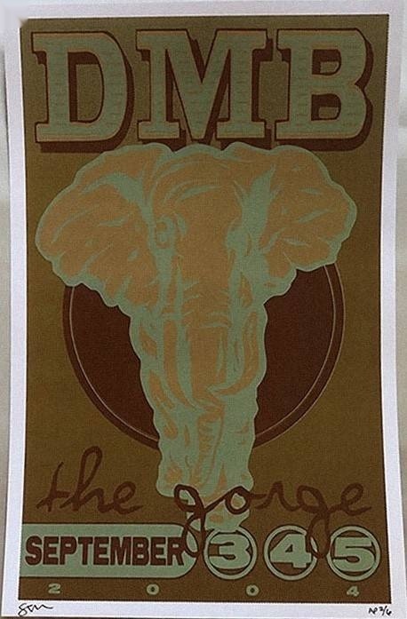 Dave Matthews Band Poster, The Gorge Amphitheatre, George, WA · Sep 3–5, 2004 Artist Proof Poster
