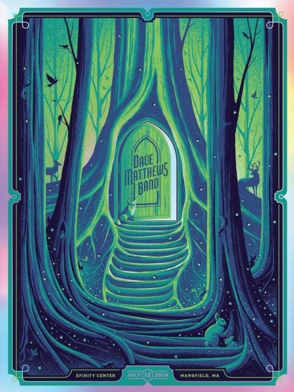 DKNG — Dave Matthews Band, Xfinity Center, Mansfield, MA · Jul 12, 2024 Show Foil Poster