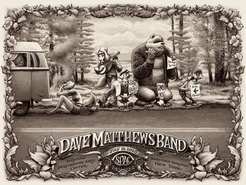 N.C. Winters — Dave Matthews Band, Saratoga Performing Arts Center, Saratoga Springs, NY · Jul 18, 2025 Artist Poster