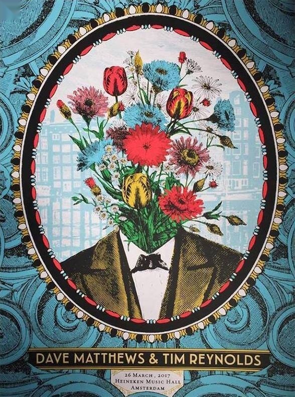 Nate Duval — Dave Matthews Band, AFAS Live, Amsterdam, NL · Mar 26, 2017 Artist Proof Poster