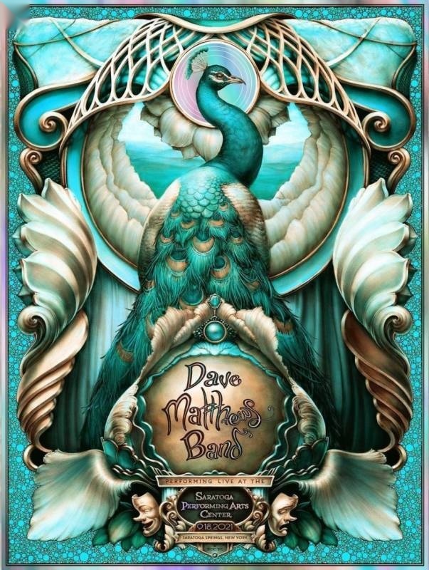 N.C. Winters — Dave Matthews Band, Saratoga Performing Arts Center, Saratoga Springs, NY · Jul 10, 2021 Artist Foil Poster