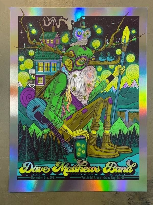 Jim Mazza — Dave Matthews Band, Van Andel Arena, Grand Rapids, MI · Nov 6, 2021 Foil Poster