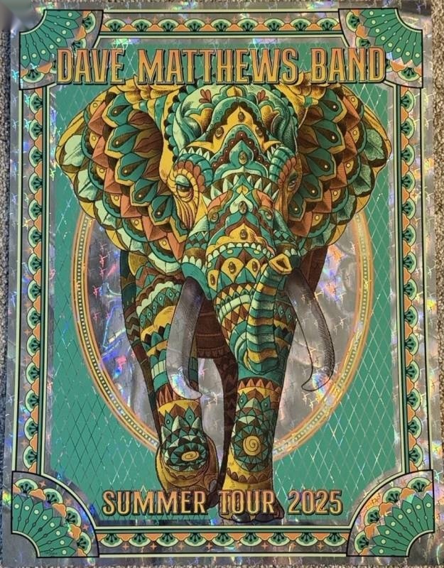 Ben Kwok (BIOWORKZ) — Dave Matthews Band, *multiple venues, Unknown · Jan 1, 2025 Variant Poster