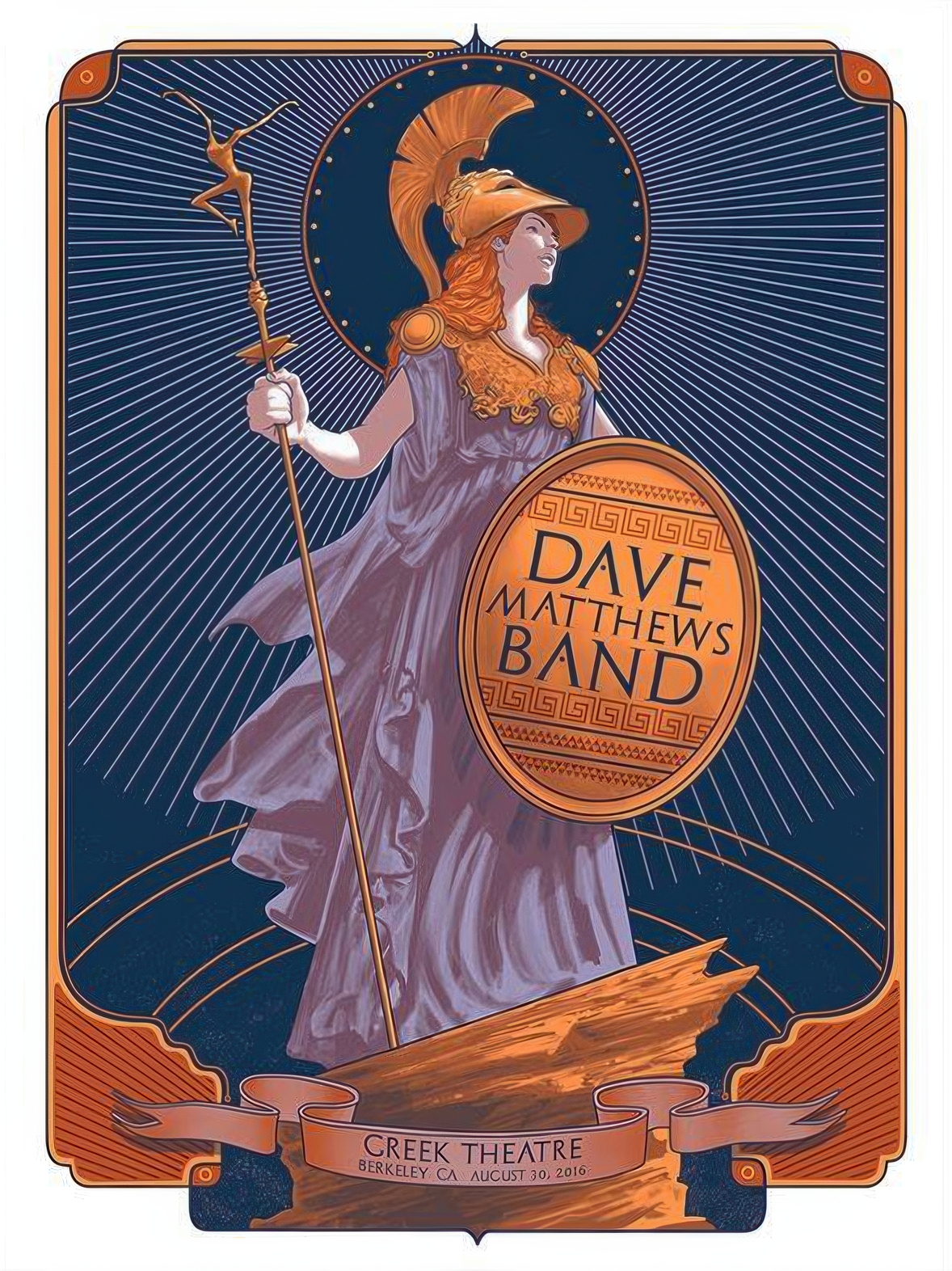Rich Kelly — Dave Matthews Band, William Randolph Hearst Greek Theatre (The University of California, Berkeley), Berkeley, CA · Aug 30, 2016 Poster