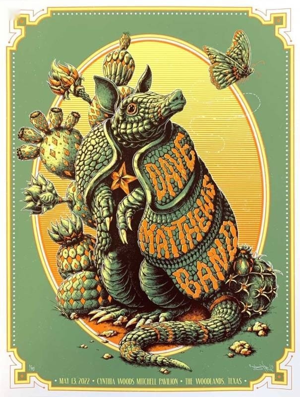 Ben Kwok (BIOWORKZ) — Dave Matthews Band, The Cynthia Woods Mitchell Pavilion, The Woodlands, TX · May 13, 2022 Artist Poster