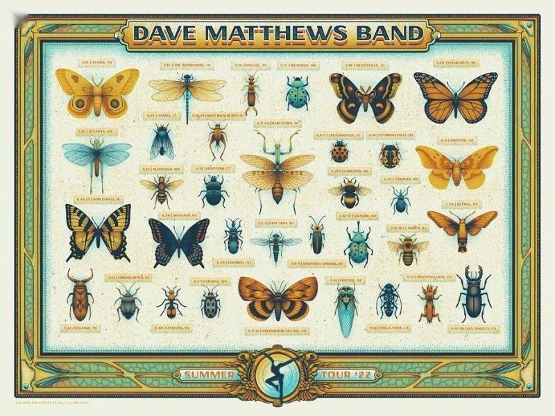 Half Hazard Press — Dave Matthews Band, 2022 Tour Poster, Unknown · Jan 1, 2022 Artist Poster