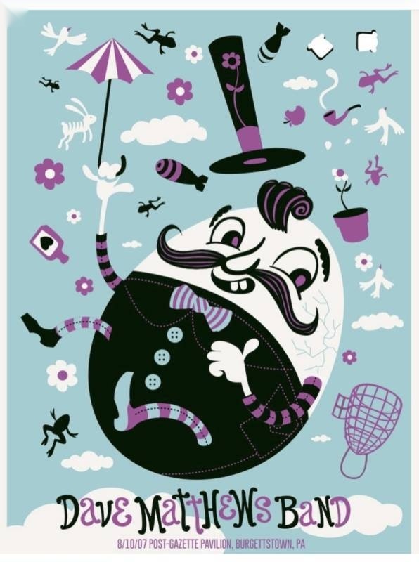 Methane Studios — Dave Matthews Band, The Pavilion at Star Lake, Burgettstown, PA · Aug 10, 2007 Artist Proof Poster
