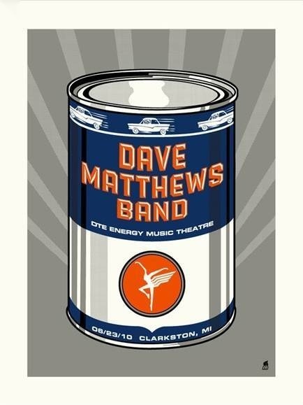 Methane Studios — Dave Matthews Band, DTE Energy Music Theatre, Clarkston, MI · Jun 23, 2010 Artist Proof Poster