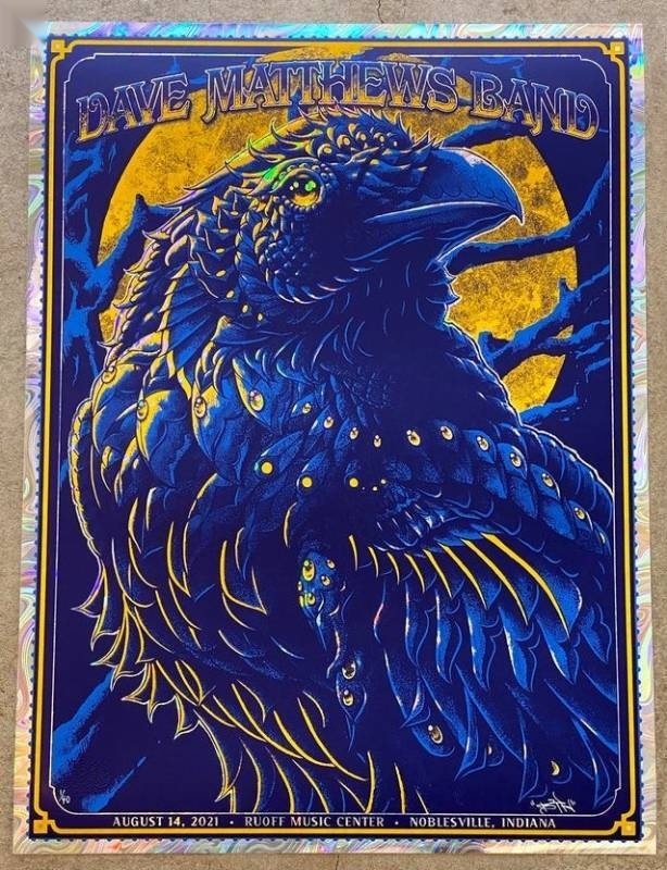 Ben Kwok (BIOWORKZ) — Dave Matthews Band, Ruoff Music Center, Noblesville, IN · Jun 19, 2021 Foil Poster