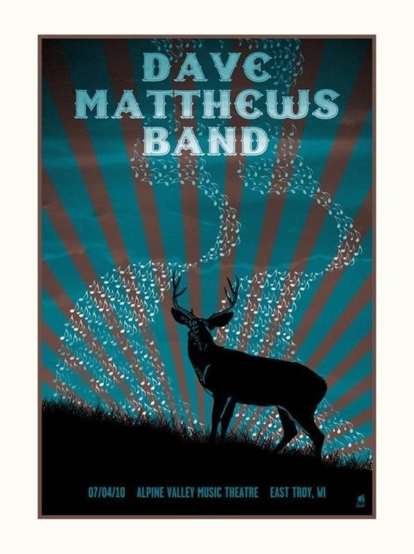 Methane Studios — Dave Matthews Band, Alpine Valley Music Theatre, East Troy, WI · Jul 4, 2010 Artist Poster
