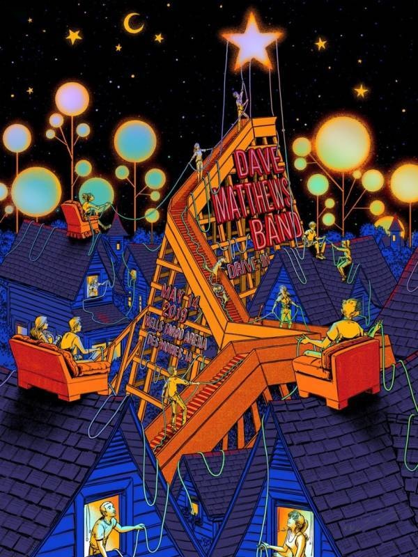 James Flames — Dave Matthews Band, Wells Fargo Arena, Des Moines, IA · Aug 19, 2020 Foil Poster