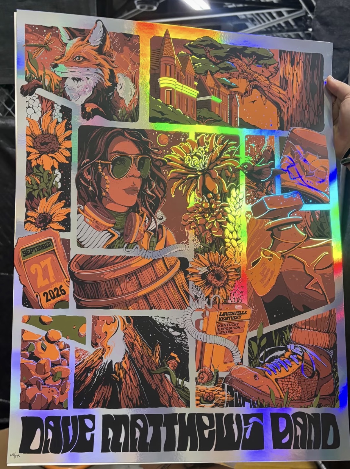 Maxwell Powers — Dave Matthews Band, Kentucky Expo Center, Louisville, KY · Sep 27, 2026 Show Foil Poster