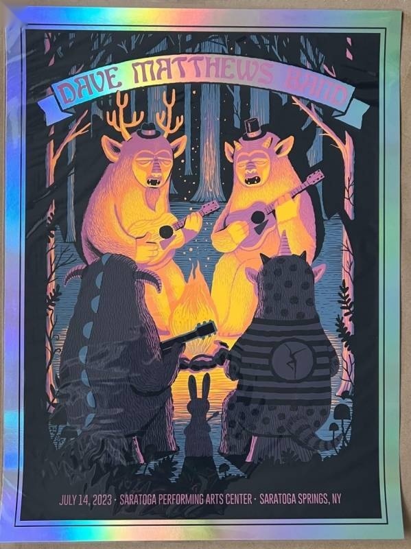 Methane Studios — Dave Matthews Band, Saratoga Performing Arts Center, Saratoga Springs, NY · Jul 14, 2023 Show Foil Poster