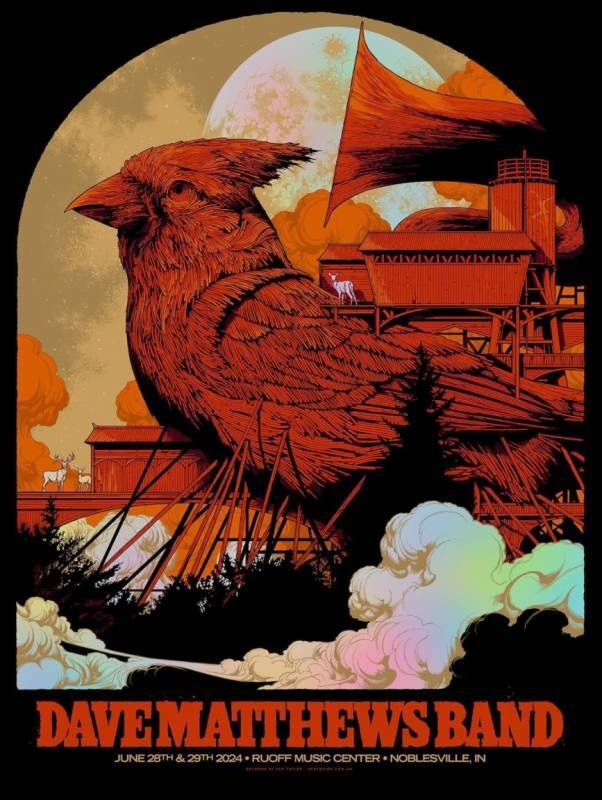 Ken Taylor — Dave Matthews Band, Ruoff Music Center, Noblesville, IN · Jun 28, 2024 Foil Poster