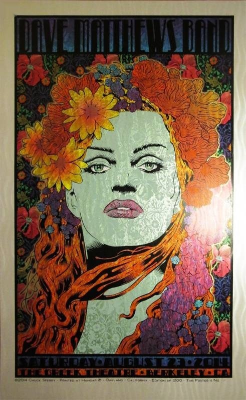 Chuck Sperry — Dave Matthews Band, William Randolph Hearst Greek Theatre (The University of California, Berkeley), Berkeley, CA · Aug 23, 2014 Foil Poster