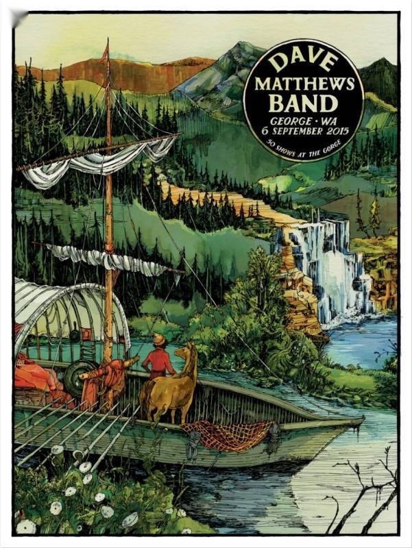 Landland — Dave Matthews Band, The Gorge Amphitheatre, George, WA · Sep 6, 2015 Variant Poster