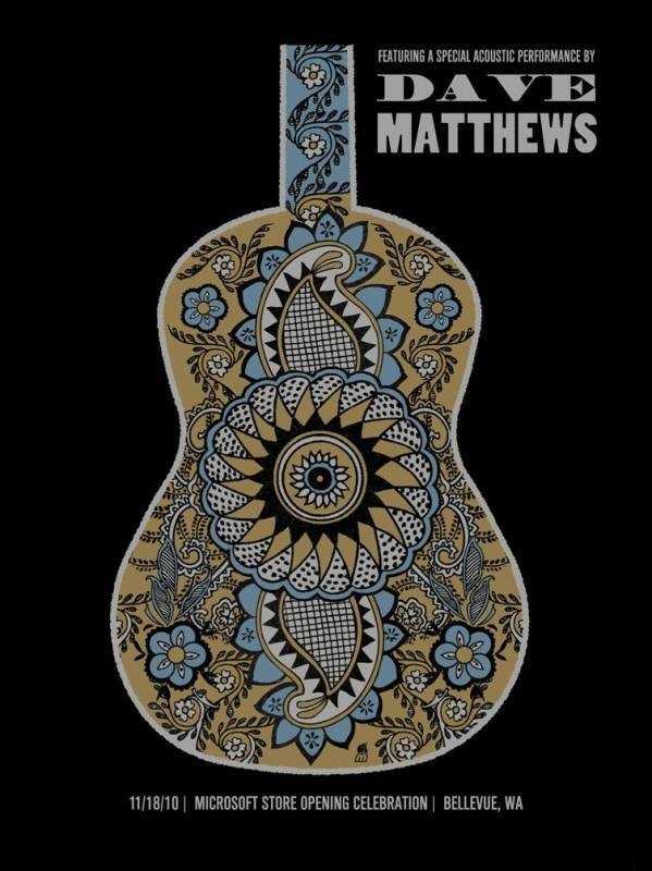 Methane Studios — Dave Matthews Band, Microsoft Store, Bellevue, WA · Nov 18, 2010 Artist Proof Poster