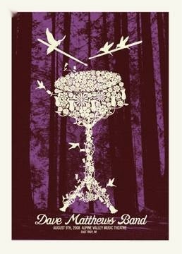Methane Studios — Dave Matthews Band, Alpine Valley Music Theatre, East Troy, WI · Aug 9, 2008 Show Poster