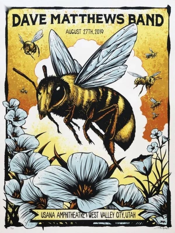Brandon Heart — Dave Matthews Band, USANA Amphitheatre, West Valley City, UT · Aug 27, 2019 Artist Poster