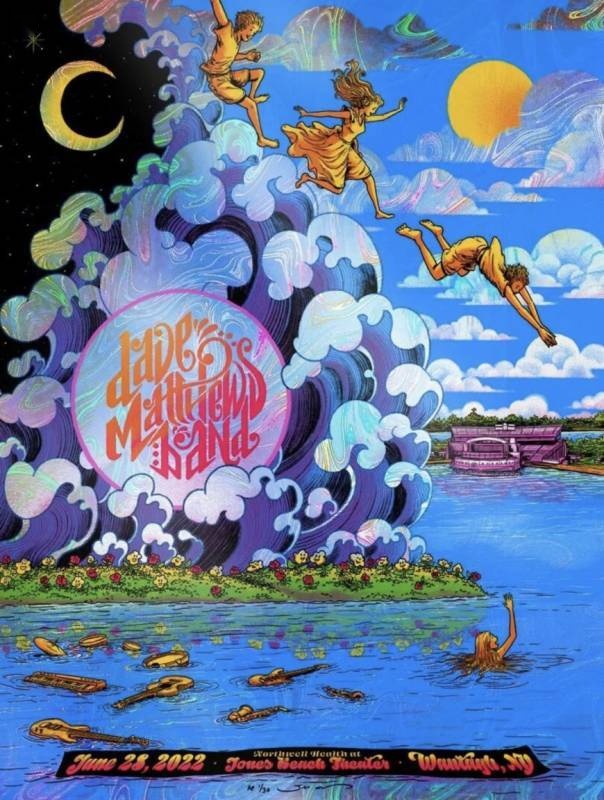 James Flames — Dave Matthews Band, Northwell Health at Jones Beach Theater, Wantagh, NY · Jun 28, 2022 Artist Foil Poster