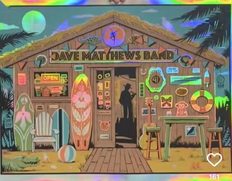 Methane Studios — Dave Matthews Band, iTHINK Financial Amphitheatre, West Palm Beach, FL · May 29, 2026 Show Foil Poster
