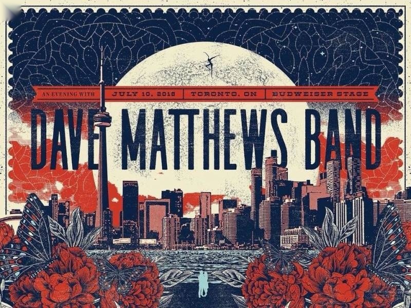 Jose Garcia (Zoca Studio) — Dave Matthews Band, Budweiser Stage, Toronto, ON · Jul 10, 2018 Artist Poster