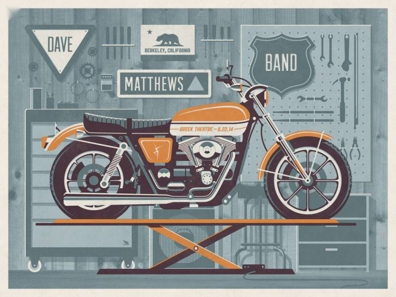 DKNG — Dave Matthews Band, William Randolph Hearst Greek Theatre (The University of California, Berkeley), Berkeley, CA · Aug 22, 2014 Artist Poster