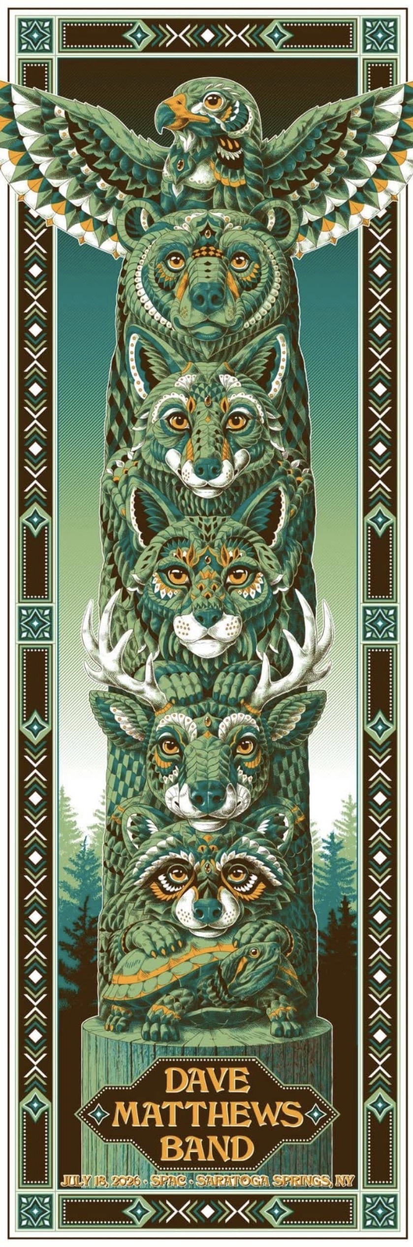 Ben Kwok (BIOWORKZ) — Dave Matthews Band, Saratoga Performing Arts Center, Saratoga Springs, NY · Jul 18, 2026 Poster