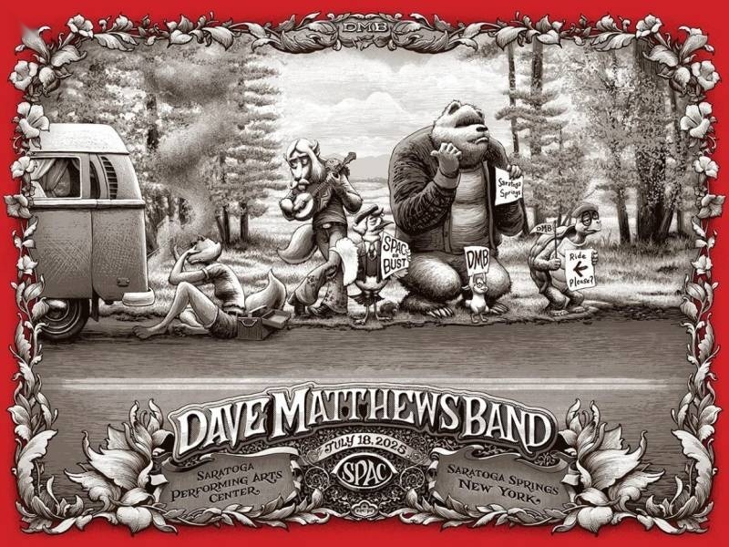 N.C. Winters — Dave Matthews Band, Saratoga Performing Arts Center, Saratoga Springs, NY · Jul 18, 2025 Artist Poster