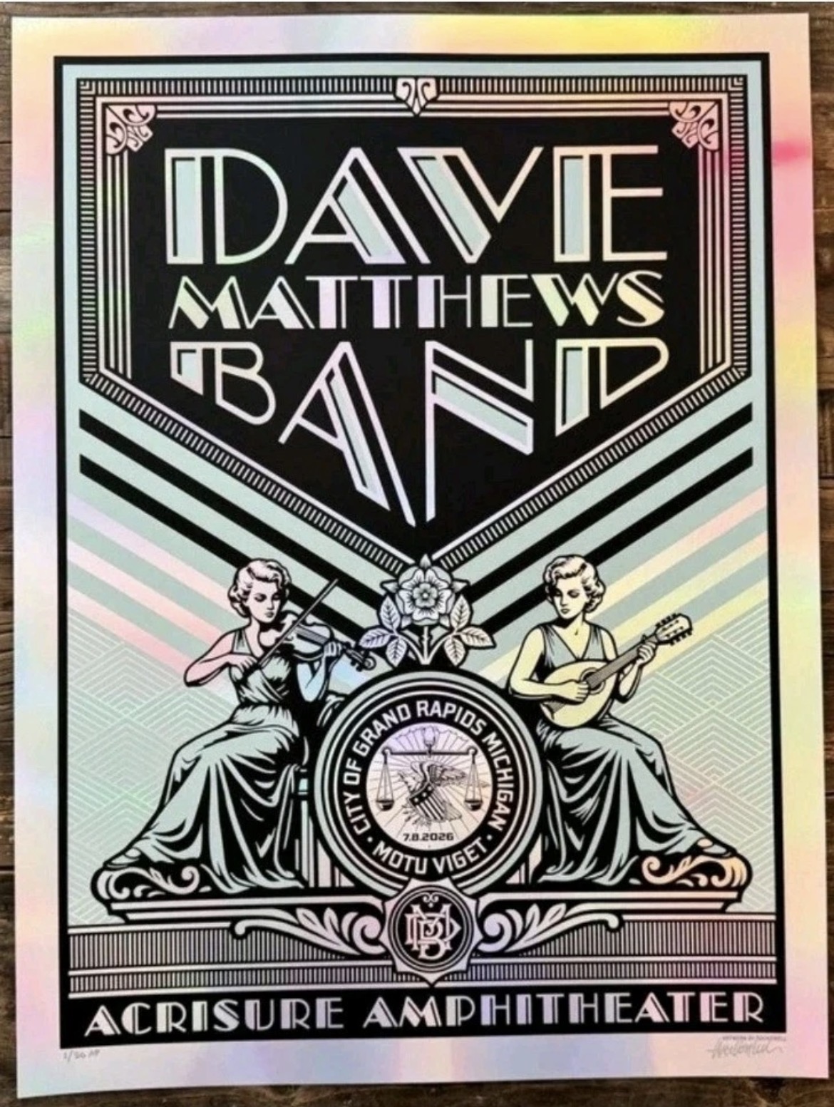 Aaron von Freter (Rockswell) — Dave Matthews Band, Acrisure Amphitheater, Grand Rapids, MI · Jul 8, 2026 Artist Foil Poster