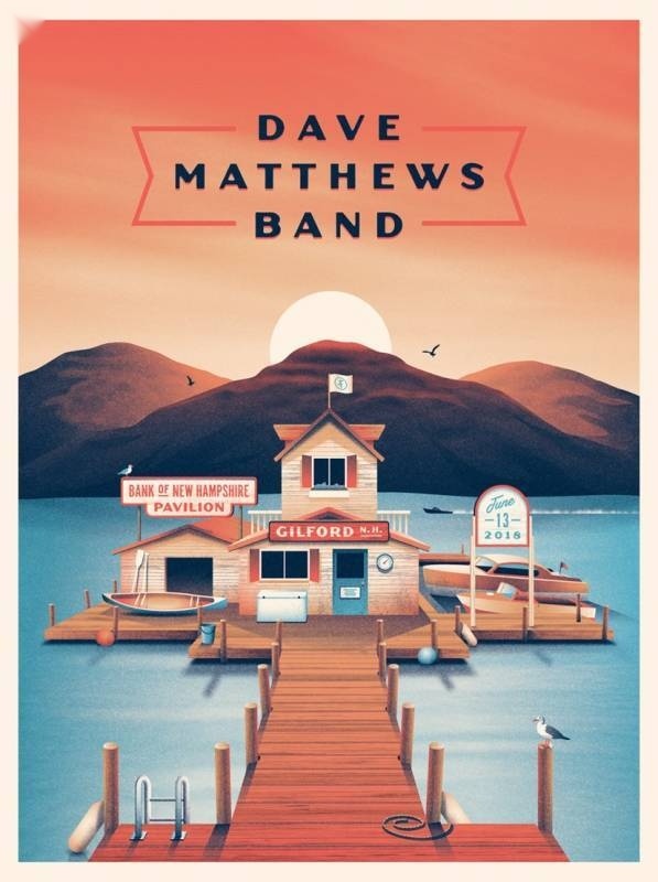 DKNG — Dave Matthews Band, Bank of New Hampshire Pavilion, Gilford, NH · Jun 13, 2018 Artist Poster