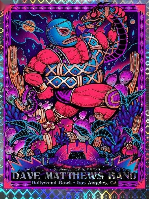 Munk One — Dave Matthews Band, Hollywood Bowl, Hollywood, CA · Sep 20, 2022 Foil Poster