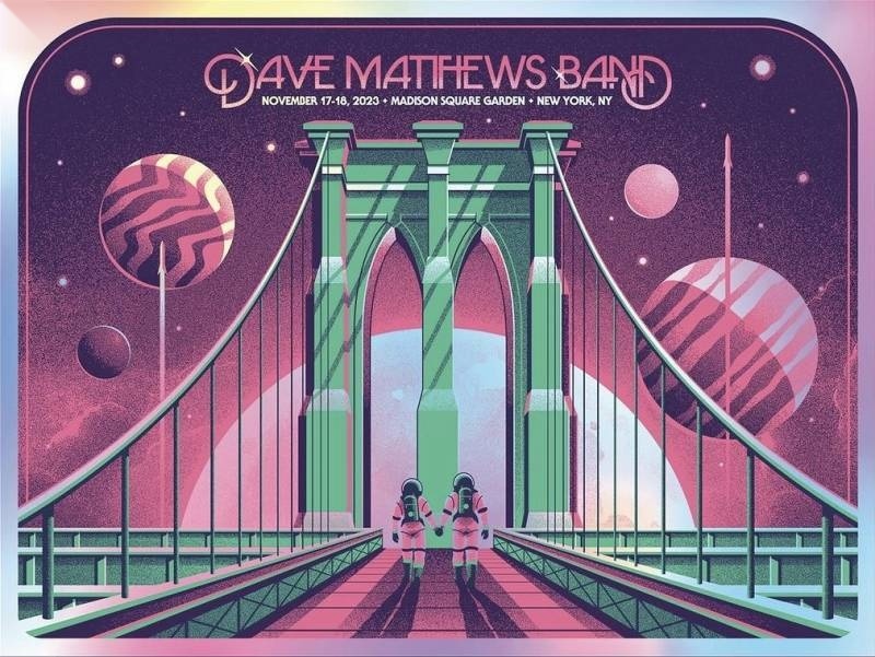 DKNG — Dave Matthews Band, Madison Square Garden, New York, NY · Nov 17, 2023 Artist Foil Poster