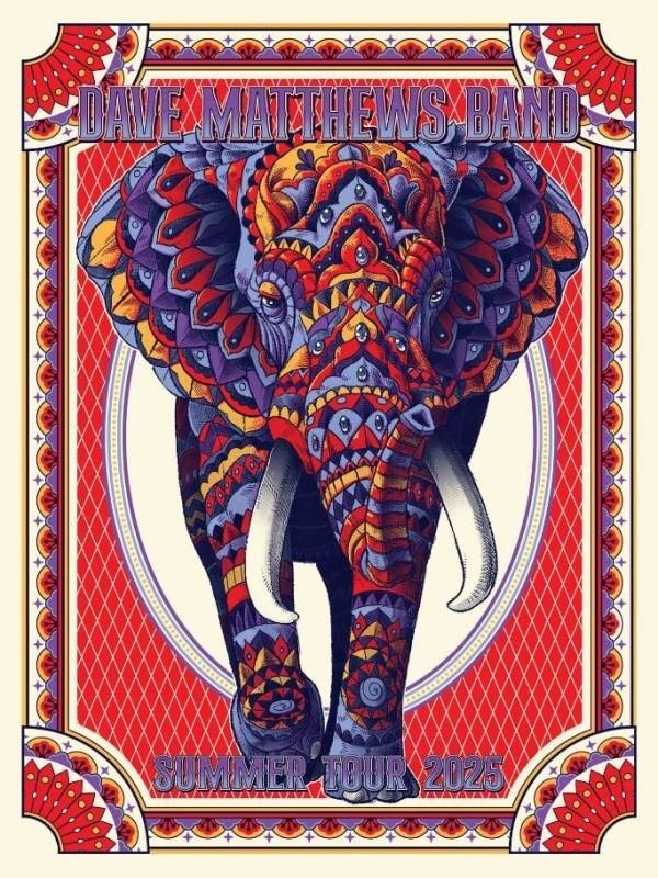 Ben Kwok (BIOWORKZ) — Dave Matthews Band, *multiple venues, Unknown · Jan 1, 2025 Foil Poster