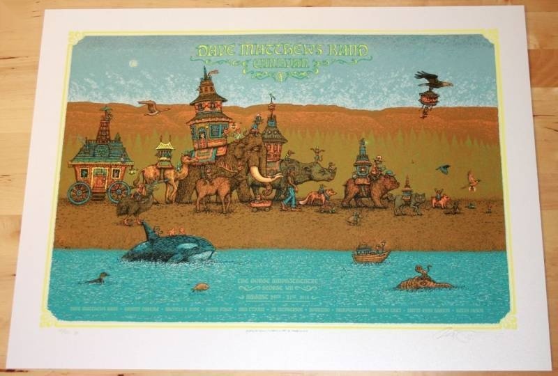 Marq Spusta — Dave Matthews Band, The Gorge Amphitheatre, George, WA · Aug 29–31, 2014 Artist Poster