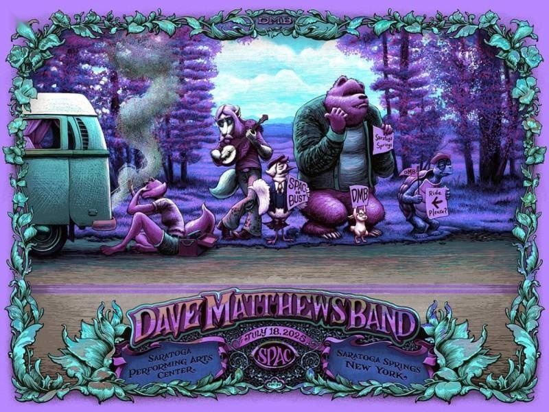 N.C. Winters — Dave Matthews Band, Saratoga Performing Arts Center, Saratoga Springs, NY · Jul 18, 2025 Artist Foil Poster