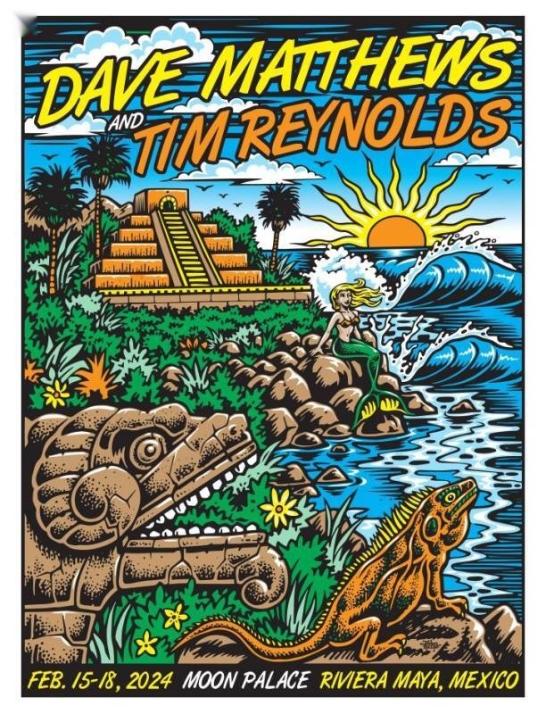 Jimbo Phillips — Dave Matthews Band, Moon Palace Golf & Spa Resort, Cancún, MX · Feb 15–18, 2024 Show Poster