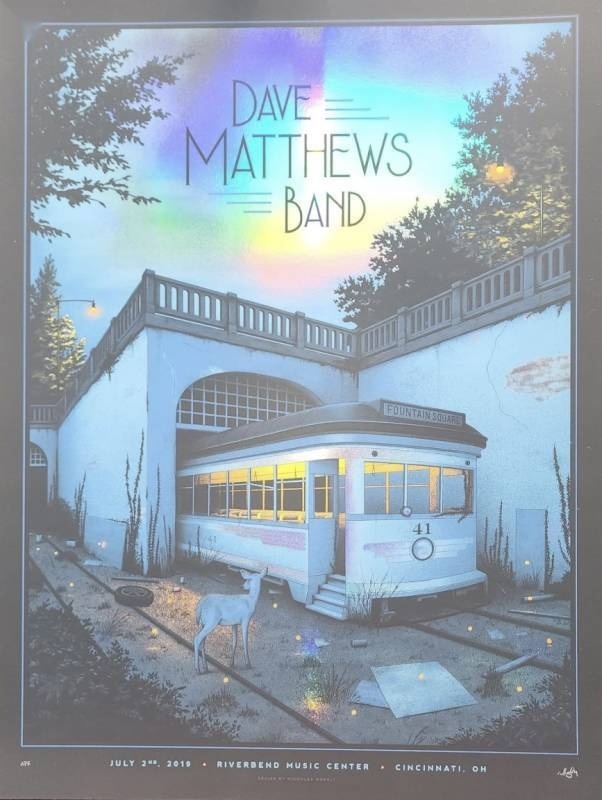 Nicholas Moegly — Dave Matthews Band, Riverbend Music Center, Cincinnati, OH · Jul 2, 2019 Show Foil Poster