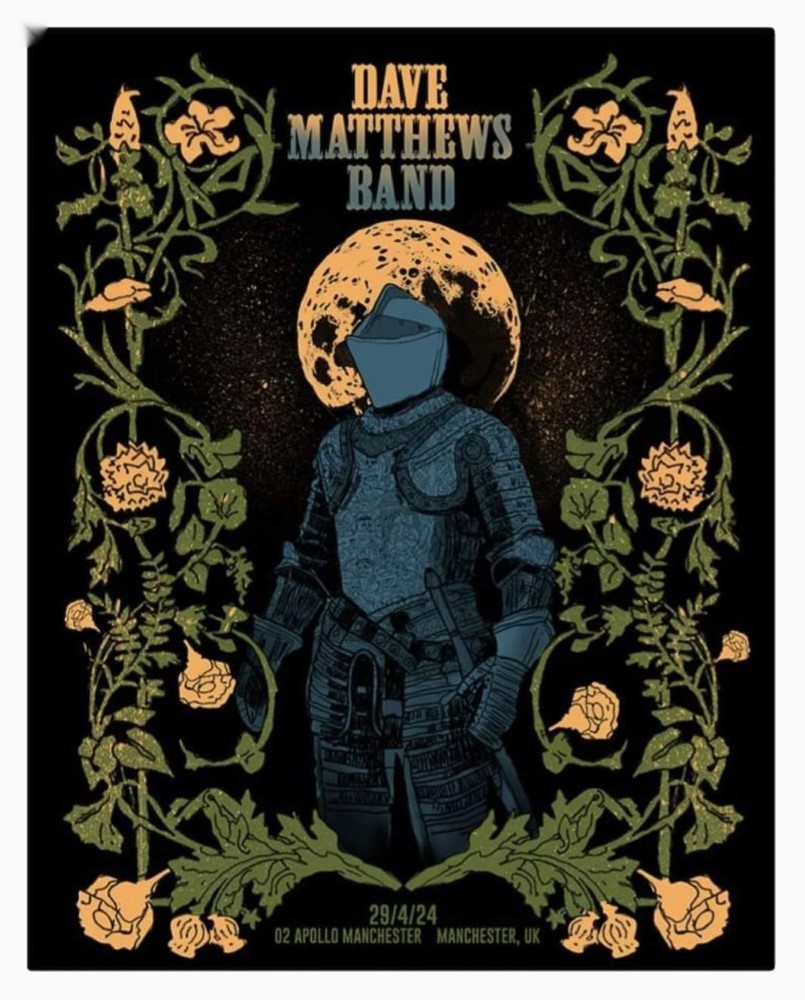 Methane Studios — Dave Matthews Band, O2 Apollo Manchester, Manchester, ENG · Apr 29, 2024 Poster