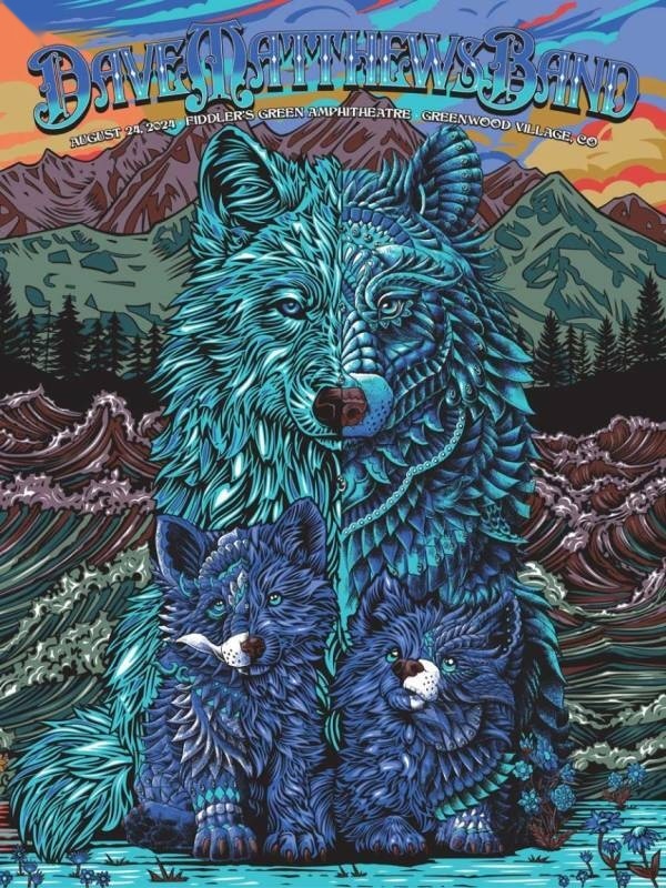 Todd Slater — Dave Matthews Band, Fiddler's Green Amphitheatre, Greenwood Village, CO · Aug 24, 2024 Show Foil Poster