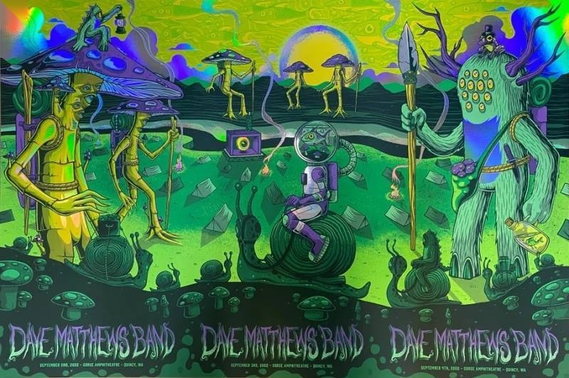 Jim Mazza — Dave Matthews Band, Gorge Amphitheatre, George, WA · Sep 2–4, 2022 Foil Poster
